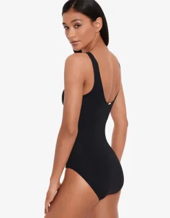 Beach Club Solids Ring OTS Swimsuit - Black