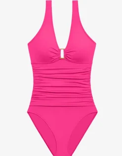 Beach Club Solids Ring OTS Swimsuit - Passionfruit