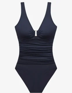 Beach Club Solids Ring OTS Underwired Swimsuit - Dark Navy
