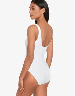 Beach Club Solids Ring OTS Swimsuit - White