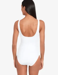 Beach Club Solids Ring OTS Swimsuit - White