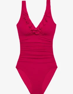 Beach Club Solids Ruffle Swimsuit - Orchid