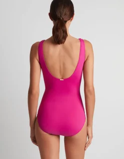 Beach Club Solids Ruffle Surplice Underwired Swimsuit - Freesia Pink