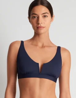 Beach Club Solids V Wire OTS Bikini Top - Dark Navy