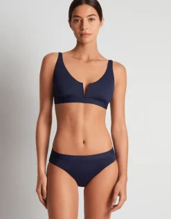 Beach Club Solids V Wire OTS Bikini Top - Dark Navy