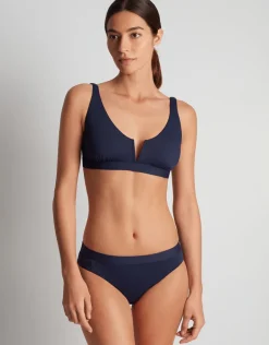 Beach Club Solids V Wire OTS Bikini Top - Dark Navy