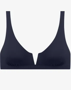 Beach Club Solids V Wire OTS Bikini Top - Dark Navy