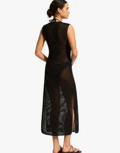 Beach Edit Maxi Knit Dress - Black