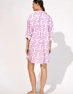 Beach Shirt - White Violet