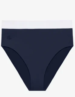 Bel Air High Waist Bikini Pant - Navy and White