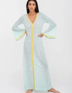 Bell Sleeve Kaftan - Aqua