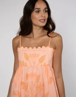 Bellflower Tie Back Midi Dress - Peach