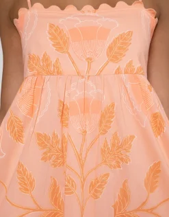 Bellflower Tie Back Midi Dress - Peach