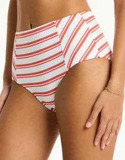 Biarritz Panelled High Waist Bikini Pant - Flame