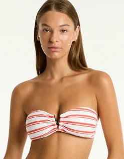 Biarritz V Bar Bandeau Bikini Top - Flame