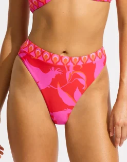 Birds of Paradise High Rise Bikini Pant - Chilli Red