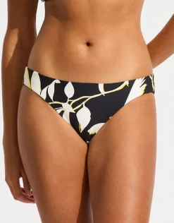 Birds of Paradise Reversible Hipster Bikini Pant - Black