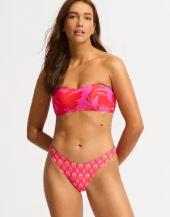 Birds of Paradise Reversible High Cut Bikini Pant - Chilli Red