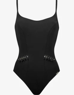 Blackout Hand Embroidered Swimsuit - Black