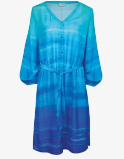 Blue Symphony Beach Shirt - Aqua Flow