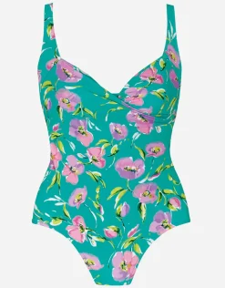 Blume Wrap Front Swimsuit - Mint Floral