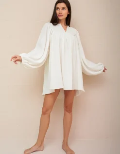 Boho Sleeve Mini Dress - White