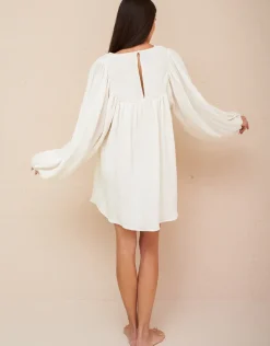 Boho Sleeve Mini Dress - White