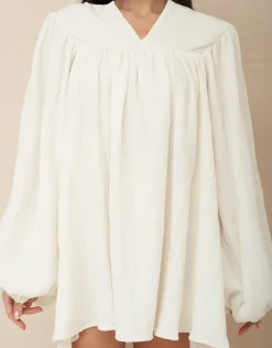 Boho Sleeve Mini Dress - White