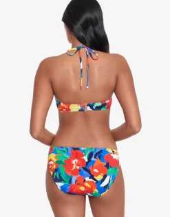 Bold Abstract Floral V Wire Bandeau Bikini Top