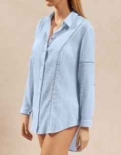 Bora Bora Lace Detail Kaftan - Blue