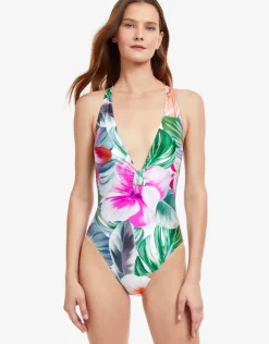 Bora Bora Plunge Swimsuit - White