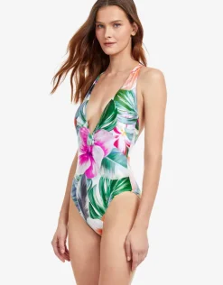 Bora Bora Plunge Swimsuit - White