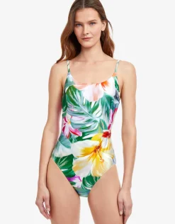 Bora Bora Round Neck Swimsuit - White