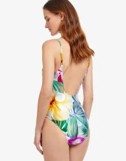 Bora Bora Round Neck Swimsuit - White