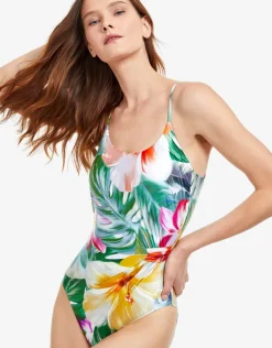 Bora Bora Round Neck Swimsuit - White