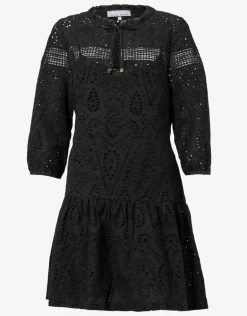 Borneo Lace Insert Mini Tunic - Black