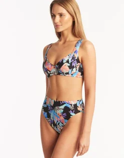 Botanica Retro High Waist Bikini Pant - Black