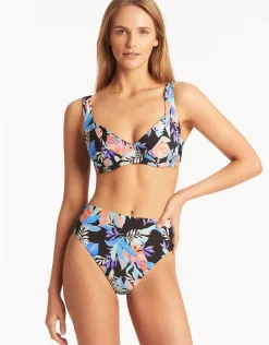 Botanica Underwired C/D Cup Bikini Top - Black