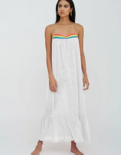 Braided Low Back Dress - White