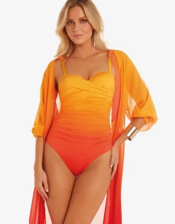 Brasil Ruched Twist Bandeau Swimsuit - Oro