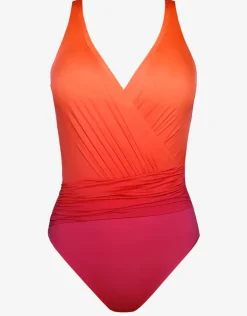 Brasil Wrap Front Swimsuit - Pink Ombre