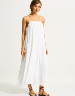 Broderie Maxi Dress - White