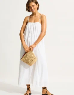 Broderie Maxi Dress - White