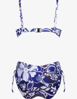 Cachemire Underwired Bikini Set - Blue and White