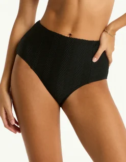 Caracus Panelled High Waist Bikini Pant - Black