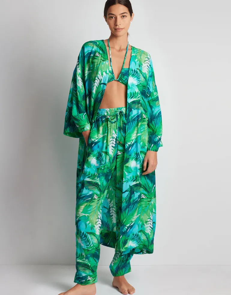 Cartago Palms Poolside Kimono Cover Up - Multi