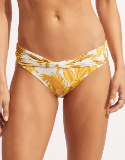 Castaway Twist Band Hipster Bikini Pant - Tuscan Sunset
