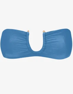 Cave Cora Bandeau Bikini Top - Blue