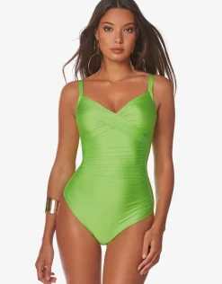 Ceylan Underwire Crossover Swimsuit - Lime