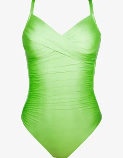 Ceylan Underwire Crossover Swimsuit - Lime